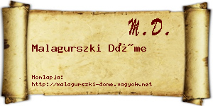 Malagurszki Döme névjegykártya